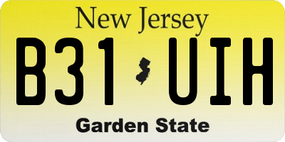 NJ license plate B31UIH