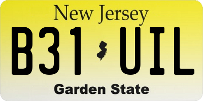 NJ license plate B31UIL