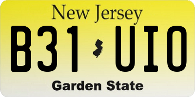 NJ license plate B31UIO