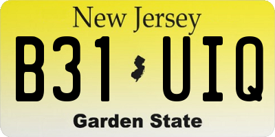 NJ license plate B31UIQ