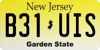 NJ license plate B31UIS
