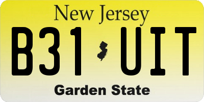 NJ license plate B31UIT