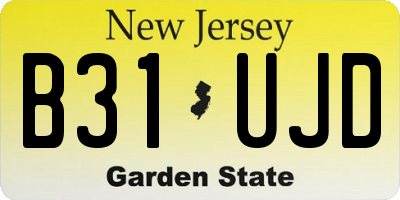 NJ license plate B31UJD