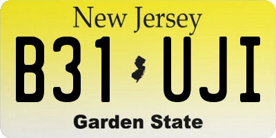 NJ license plate B31UJI
