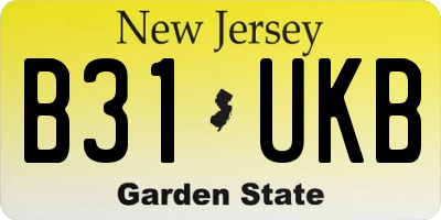 NJ license plate B31UKB