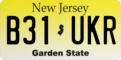 NJ license plate B31UKR