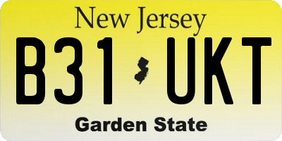 NJ license plate B31UKT