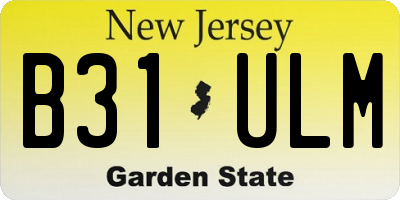 NJ license plate B31ULM
