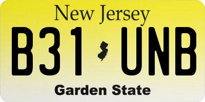 NJ license plate B31UNB
