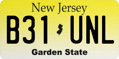 NJ license plate B31UNL