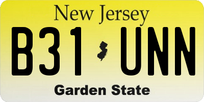 NJ license plate B31UNN