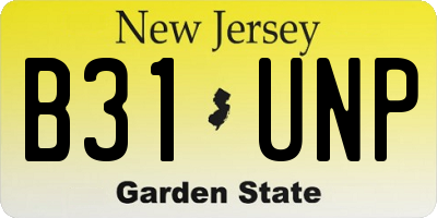 NJ license plate B31UNP