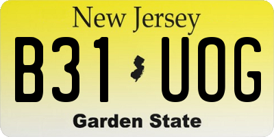NJ license plate B31UOG