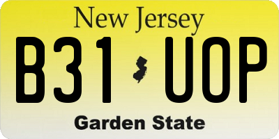 NJ license plate B31UOP