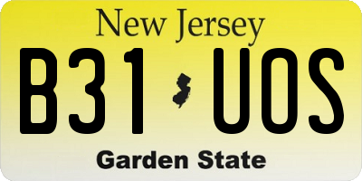 NJ license plate B31UOS