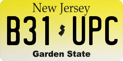 NJ license plate B31UPC