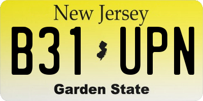 NJ license plate B31UPN