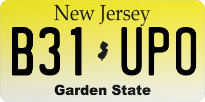 NJ license plate B31UPO