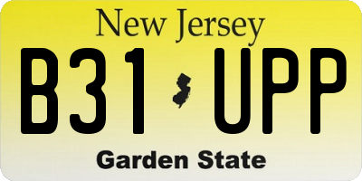 NJ license plate B31UPP