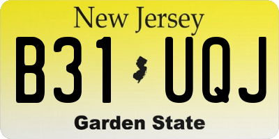 NJ license plate B31UQJ