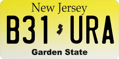 NJ license plate B31URA
