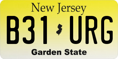 NJ license plate B31URG