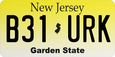 NJ license plate B31URK