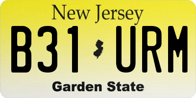 NJ license plate B31URM