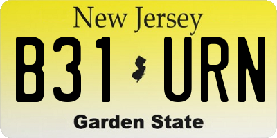 NJ license plate B31URN