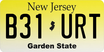 NJ license plate B31URT