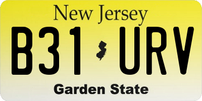 NJ license plate B31URV