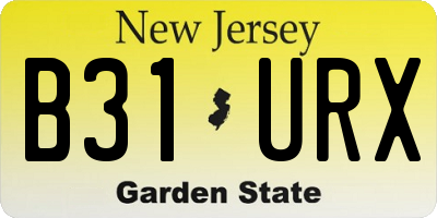 NJ license plate B31URX