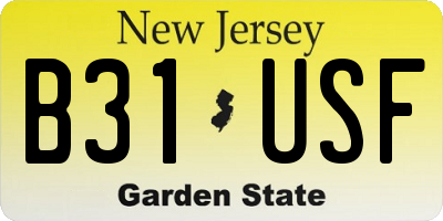 NJ license plate B31USF