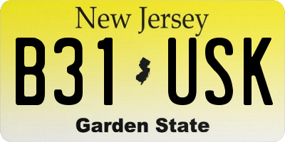 NJ license plate B31USK