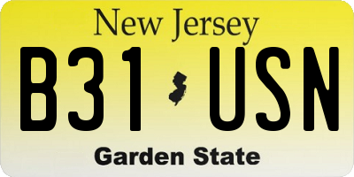 NJ license plate B31USN