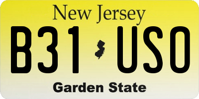 NJ license plate B31USO