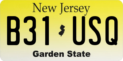 NJ license plate B31USQ