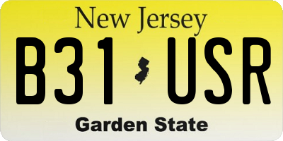NJ license plate B31USR