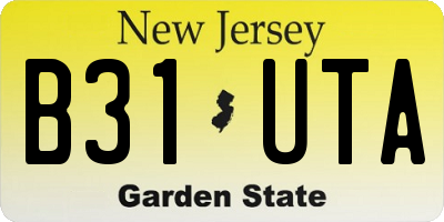 NJ license plate B31UTA