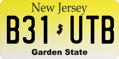NJ license plate B31UTB