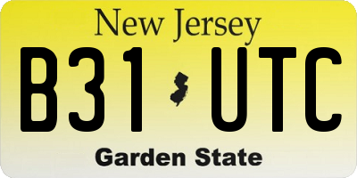NJ license plate B31UTC
