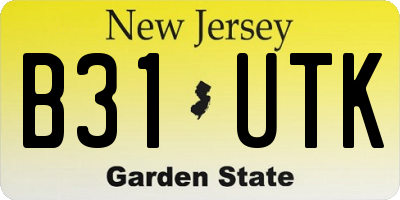 NJ license plate B31UTK