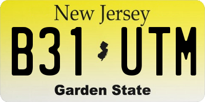 NJ license plate B31UTM