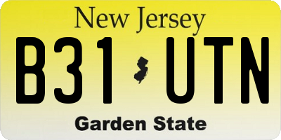 NJ license plate B31UTN