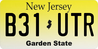 NJ license plate B31UTR