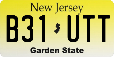 NJ license plate B31UTT