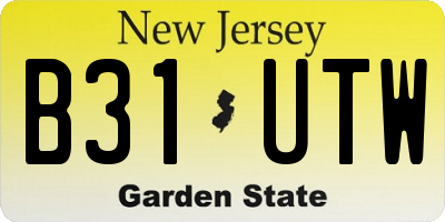 NJ license plate B31UTW