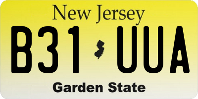 NJ license plate B31UUA