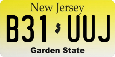 NJ license plate B31UUJ