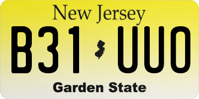 NJ license plate B31UUO
